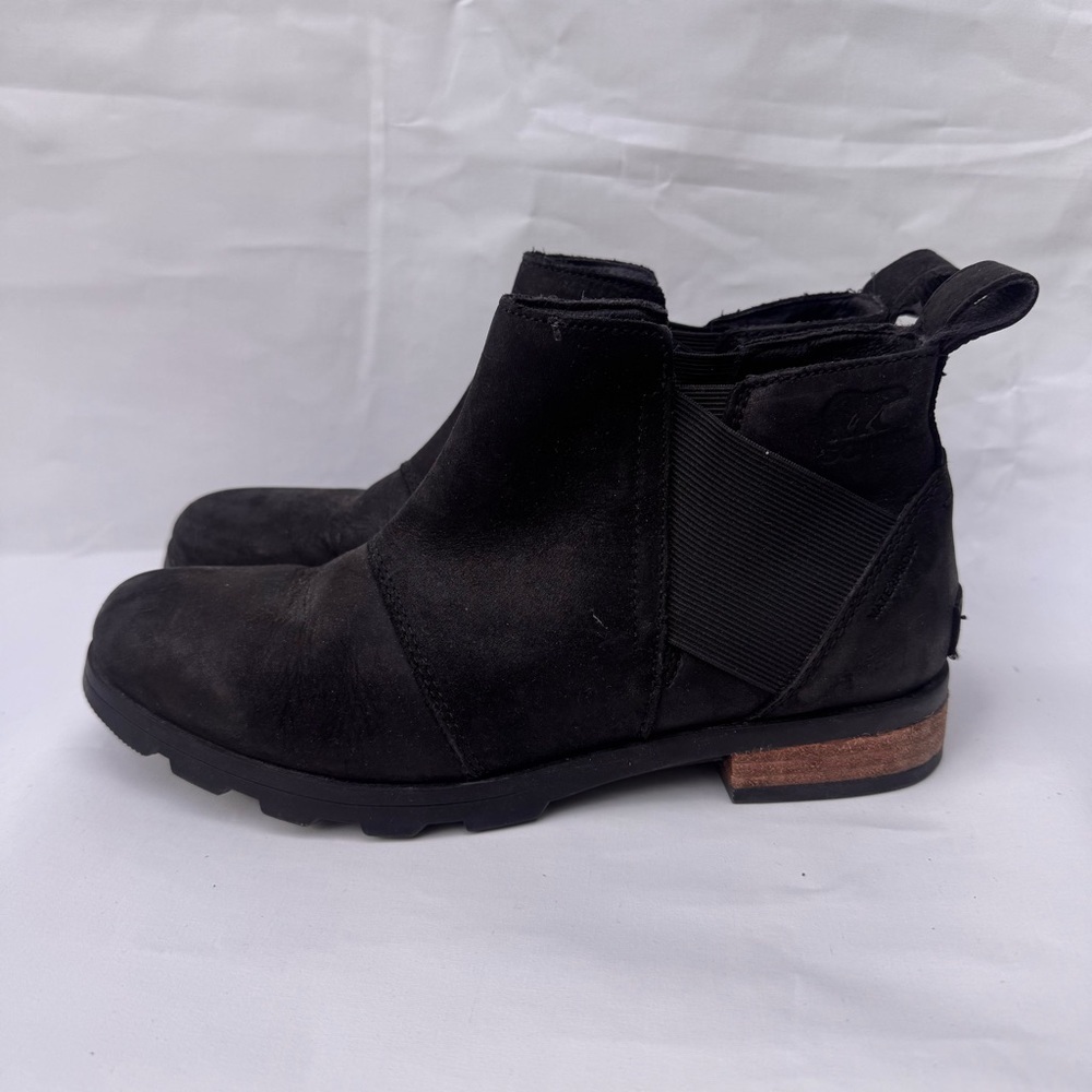 Sorel // black Joan of arc low heels Chelsea boots size 8 - Picture 5 of 9